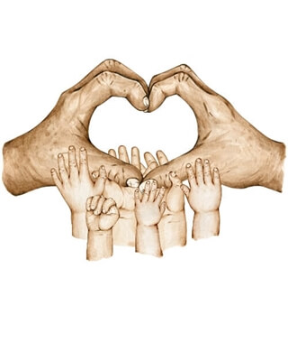 Morföräldrar till 6 barnbarn (Färg) - Poster